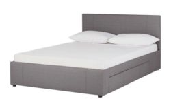 Hygena Beckett Double 2 Drawer Bed Frame - Grey Fabric
